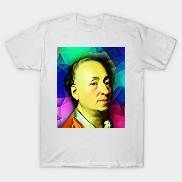 Denis Diderot Colourful Portrait | Denis Diderot Artwork 7 T-Shirt by JustLit